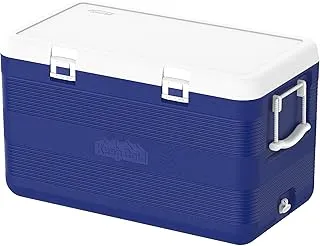 Duramax Deluxe 100L Glacière haute performance avec isolation PU, Poignées latérales avec verrouillage sécurisé du couvercle, glacière isolée, Bleu