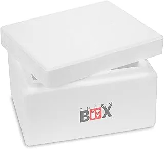 THERM BOX Boîte en polystyrène - Thermobox pour la nourriture et les boissons - Refroidisseur et réchauffeur en polystyrène (31x25x18,5cm - volume de 5,93L) Réutilisable