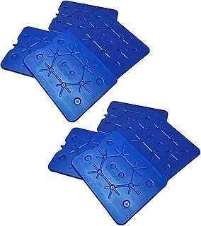 ToCi XXL Bloc réfrigérant pour glacière, bleu, 32 x 25 cm, 800 ml, Plastique, Lot de 8