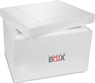THERM BOX Boîte en mousse de polystyrène Thermobox Boîte en mousse de polystyrène pour refroidir et garder au chaud (57,5x48x40cm - 53,24L Volume) Réutilisable