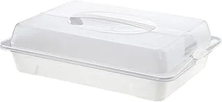 Rotho Cool & Fresh Maître d'hôtel avec refroidissement, cagoule et poignée de transport, Plastique (PP) sans BPA, transparent/blanc, (43.5 x 29.5 x 11.0 cm)