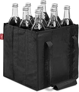 achilles Sac à Bouteilles pour 9 Bouteilles de 1,5 Litre, Sac de Transport avec séparateurs pour Bouteilles, Sac à provisions avec 9 Compartiments, 27 cm x 27 cm x 27 cm (Noir)