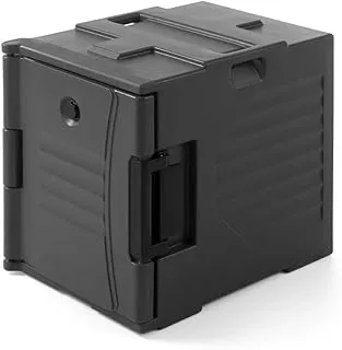 HENDI Boîte isotherme à double paroi - Récipient de transport - En polyéthylène haute densité - Empilable - Pour GN 1/1-477 x 680 x 620 mm - Noir