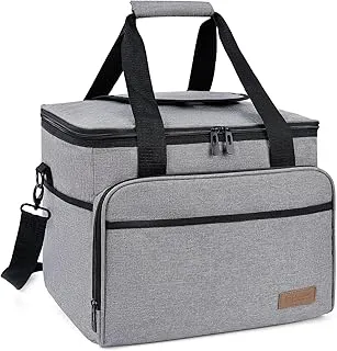 ALLCAMP Grand Sac Isotherme Pliable - Panier Isotherme avec Couvercle, Panier Pique-Nique Amovible pour 2 Personnes, Panier Isotherme épais - avec 2 Blocs réfrigérants