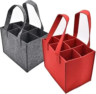 Sac à Vin 6 Bouteilles avec Poignée - Porte Bouteille 2 Pièces pour Champagne, Bière et Boissons