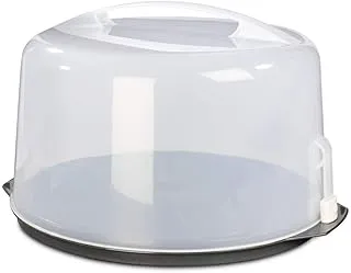 Xavax Boîte de Transport à gâteau Ronde (Grande boîte à gâteau, récipient à Tarte Lavable au Lave-Vaisselle, avec Couvercle et poignée de Transport) Noir