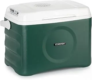 Glacière électrique Klarstein BeerBelly 21-21 L, 3 connexions : 230 V, 12 V, Allume-Cigare et USB, glacière pour Voiture, Fonction réfrigération et réchauffement, pour Voiture, Camion, Camping, Vert