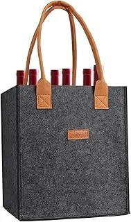 LIFEBEAUTY Sac fourre-tout isotherme rembourré pour 6 bouteilles de vin pour voyage, pique-nique, cadeau idéal pour les amateurs de vin (gris foncé)