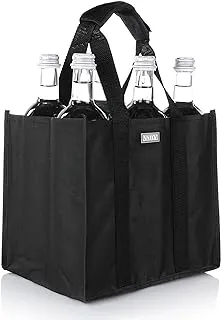 Vaily Sac à Bouteilles - Transporte 6 Bouteilles de 1,5 l Max. - Sac des Courses idéal pour Faire Les Courses et emporter Les Bouteilles vides - 27 x 18 x 23 cm