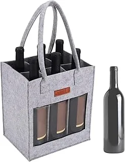 Sac de transport pour 6 bouteilles de vin, sac fourre-tout portable, sacs de rangement de vin, fourre-tout isotherme pour bouteilles de vin, sac fourre-tout étanche avec construction