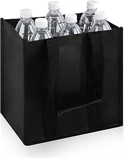 Porte Bouteilles Pratique pour 6 Bouteilles, Sac Bouteille vin, Sac Organiseur de Bouteilles, Parfait pour Les Courses et Conserver Les Bouteilles de vin, 27 x 27 x 18 cm, Noir.