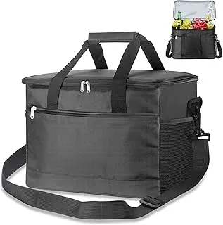 Grand sac isotherme de 30 l - Pliable - Anti-fuite et étanche - Pour le transport alimentaire - Noir