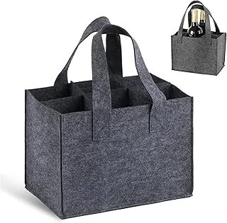 Sac à Vin en Feutre,Sac Porte-Bouteille de Vin Sac à Bouteilles pour 6 Bouteilles Sac de Transport avec Poignée Réutilisable pour Champagne Bière Boissons Emballage Cadeau