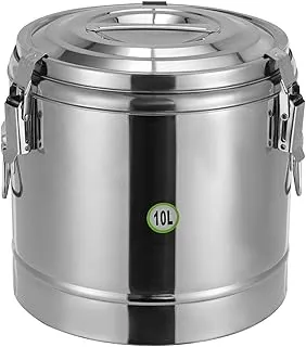 MINRS Récipient isotherme de transport 10 l acier inoxydable poignées de transport couvercle anneau caoutchouc fermeture pression
