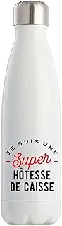 Otshirt Bouteille Isotherme Super Hôtesse De Caisse | Gourde | Idée Cadeau Petite Amie Copine Maman Noël Anniversaire Fête des Mères