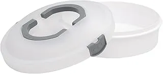 Lily cook - KP0078 Boîte À Gâteaux Transportable avec Cloche - pour Tartes et Gâteaux Jusqu'à Ø28 cm - Design Élégant - Facile À Utiliser - Couleur Blanc et Vert