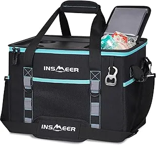 INSMEER isotherme Sac rigide de 40 l/60 canettes, avec tasse supérieure et ouvre-boîte, pour camping, pique-nique, plage