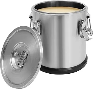 Seau Isotherme Alimentaire 12L en Inox avec Couvercle Hermétique, pour Boissons Chaudes et Froides, Maison, Buffet, Camping