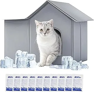 Maison pour Chat d'Extérieur - Maison pour Chat Isotherme d'Extérieur pour l'Été | Caisse Pliable avec Packs de Glace Accessoires pour Animaux pour Niche Chien Plage Camping