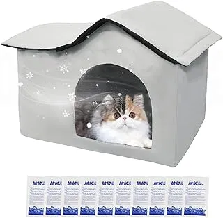 Maison Fraîche pour Chat | Maison pour Chat Isotherme d'Extérieur pour l'Été | Caisse Pliable avec Packs de Glace Accessoires pour Animaux pour Niche Chien Plage Camping