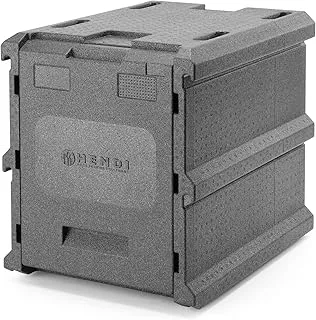 HENDI Caisse Isotherme Professionnelle pour le Transport d’Aliments Chauds et Froids, Conteneur Thermique avec Fermeture Frontale et 9 Glissières pour Bacs 600x400mm, Empilable, 540x700x(H)640mm, EPP