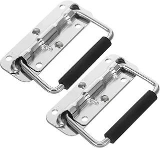 KOMBIUDA Lot de 2 Poignées Pliantes en Acier Inoxydable Antirouille pour Boîte à Outils et Valise de Transport Accessoire Robuste Multifonction pour Caisse de Transport et Boîte Isotherme