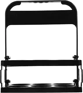 Ipetboom Porte-Bouteilles Pliable Noir pour 6 Bouteilles de Bière Panier à Portable en Plastique Résistant Accessoire Bar Pratique pour Transport et Rangement en Extérieur